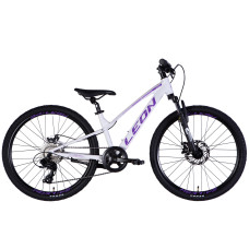 Велосипед AL 24" Leon JUNIOR DD CS рама-12" білий з бузковим 2025