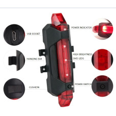 Ліхтар габаритний задній BC-TL5411 5 світлодіодів USB (червоний) Ліхтар габаритний задній BC-TL5411 5 світлодіодів USB (червоний)