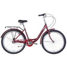 Велосипед AL 26" Dorozhnik RUBY планет. рама-17" темно-червоний (м) з багажником зад St, з крилом St 2022 SHIMANO NEXUS