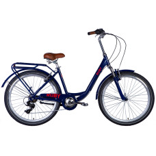Велосипед AL 26" Dorozhnik RUBY Vbr FR рама-17" темно-синій 2024 крила, крило пер., крило зад., підніжка, дзвоник