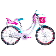 Велосипед ST 20" Formula Kid FLOWER PREMIUM BH рама-10" білий з рожевим та бірюзовим 2026 Велосипед ST 20" Formula Kid FLOWER PREMIUM BH рама-10" білий з рожевим та бірюзовим 2026