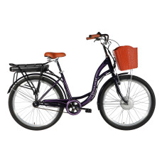 Велосипед з електроприводом 26" ST Dorozhnik eAQUAMARINE BH рама-17" 36 B 13 А*г 500 Вт темно-фіолетовий YS 3105 (з пластиковою корзиною) 2026 Велосипед з електроприводом 26" ST Dorozhnik eAQUAMARINE BH рама-17" 36 B 13 А*г 500 Вт темно-фіолетовий YS 3105 (з пластиковою корзиною) 2026