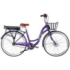 Велосипед з електроприводом 28" ST Dorozhnik eAQUAMARINE BH рама-19" 36B 13А*г 500Вт фіолетовий з кошиком 2026 Велосипед з електроприводом 28" ST Dorozhnik eAQUAMARINE BH рама-19" 36B 13А*г 500Вт фіолетовий з кошиком 2026