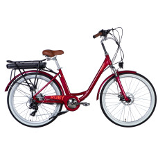 Велосипед з електроприводом 26" AL Dorozhnik eRUBY DD FR рама-17" 36B 12.5А*г 500Вт бордовий YS 7496 2025 Велосипед з електроприводом 26" AL Dorozhnik eRUBY DD FR рама-17" 36B 12.5А*г 500Вт бордовий YS 7496 2025