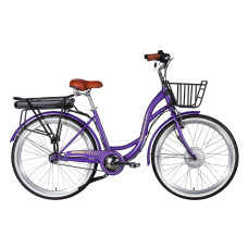 Велосипед уцінений з електроприводом 26" ST Dorozhnik eAQUAMARINE BH рама-17" 36B 13А*г 500Вт фіолетовий з кошиком 2026 Велосипед уцінений з електроприводом 26" ST Dorozhnik eAQUAMARINE BH рама-17" 36B 13А*г 500Вт фіолетовий з кошиком 2026