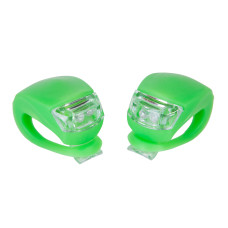 Мигалка задня 2шт BC-RL8001 біле + червоне світло LED силіконовий (зелений корпус)