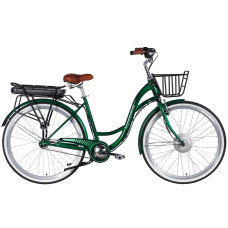 Велосипед з електроприводом 28" ST Dorozhnik eAQUAMARINE BH рама-19" 36B 13А*г 500Вт зелений YS 902 з кошиком 2026 Велосипед з електроприводом 28" ST Dorozhnik eAQUAMARINE BH рама-19" 36B 13А*г 500Вт зелений YS 902 з кошиком 2026