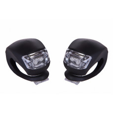 Мигалка задня 2шт BC-RL8001 біле + червоне світло LED силіконовий (чорний корпус)